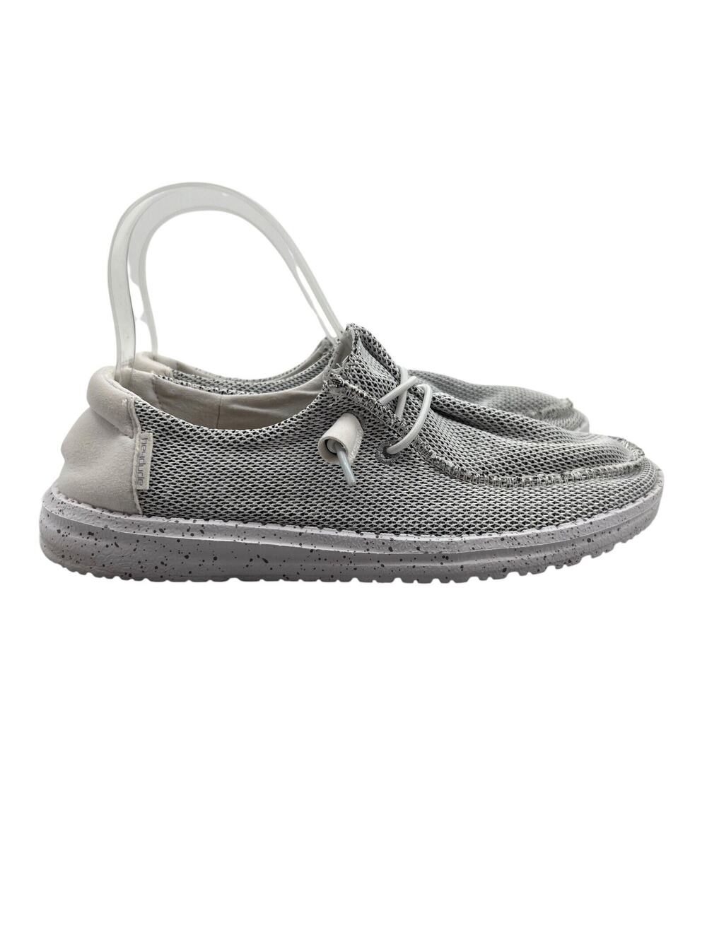 Hey Dude Womens 7 Shoes Sox Stone‎ White Wendy Lightweight Low Top Knit Travel